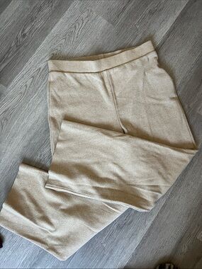 ZARA Neutral Cream Knit Pull-On Pants